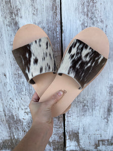 Nadia Chocolate Cowhide Sandals